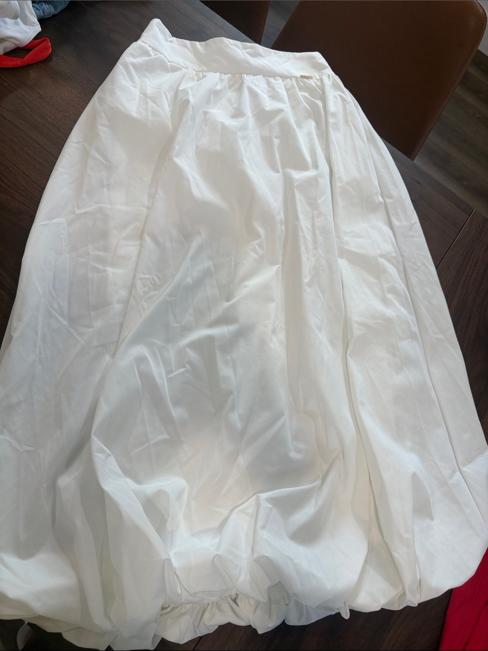 Missguided White A-Line Bubble Hem Maxi Skirt